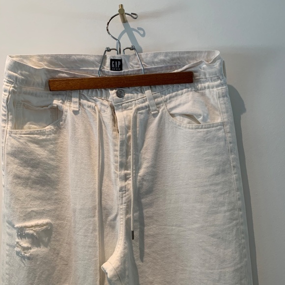 GAP Denim Boyfriend Paper Bag Drawstring Relaxed Fit Jeans - Picture 6 of 12